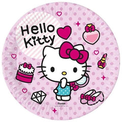 Piatto in carta hello kitty 23 cm 8 pz