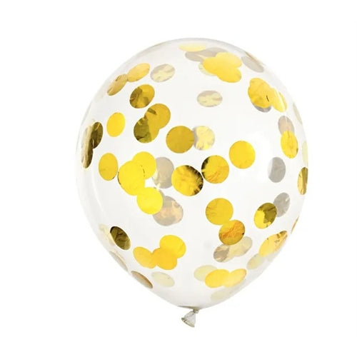 Palloncini coriandoli - cerchi, 30 cm (1 confezione / 6 pezzi)