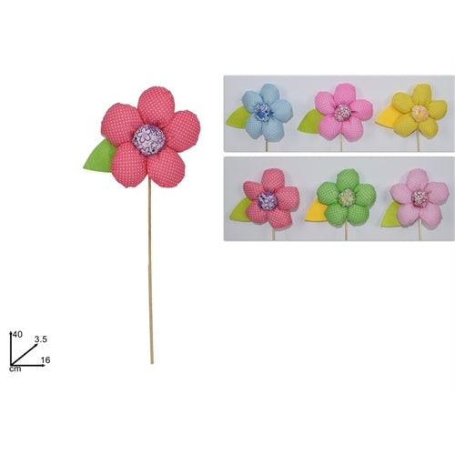 Spillone fiore tessuto 16 cm