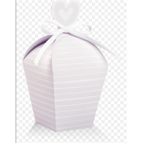 Scatolina rosa e bianca con chiusura a cuore 3,5x3,5x11,5