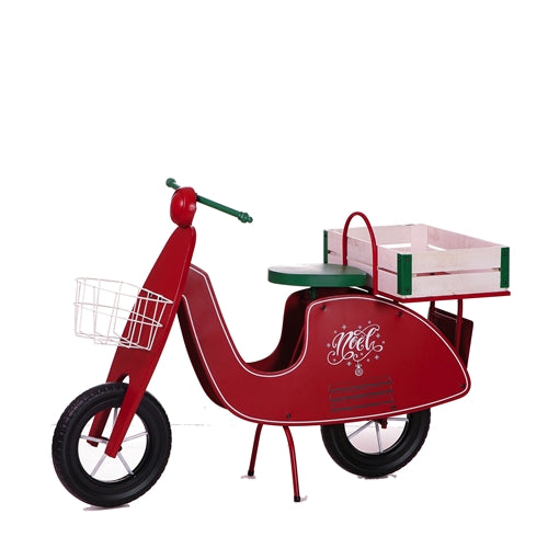 Scooter natalizio ferro + legno 111x46xh.75 cm