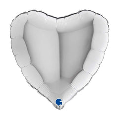 Palloncino foil cuore 18" argento 1 pz