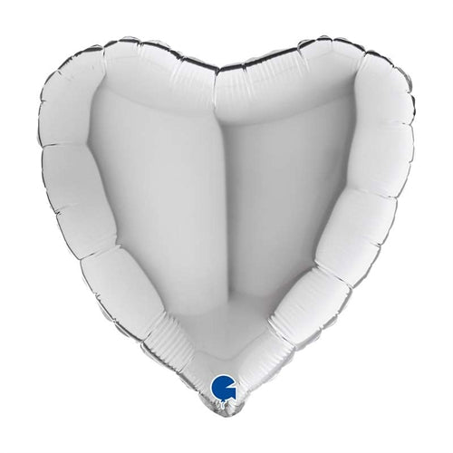 Palloncino foil cuore 18" argento 1 pz