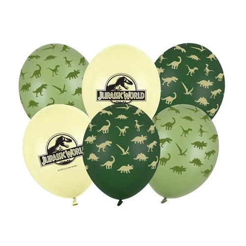 Palloncini da 30 cm, jurassic world, misti (1 confezione / 6 pezzi)