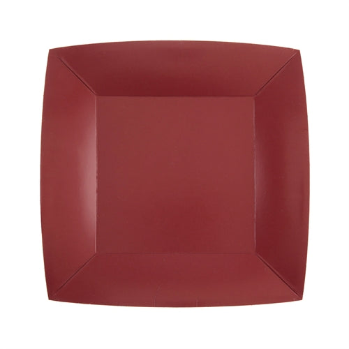 Piatti quadrati bordeaux – 18 × 18 cm – 10 pz