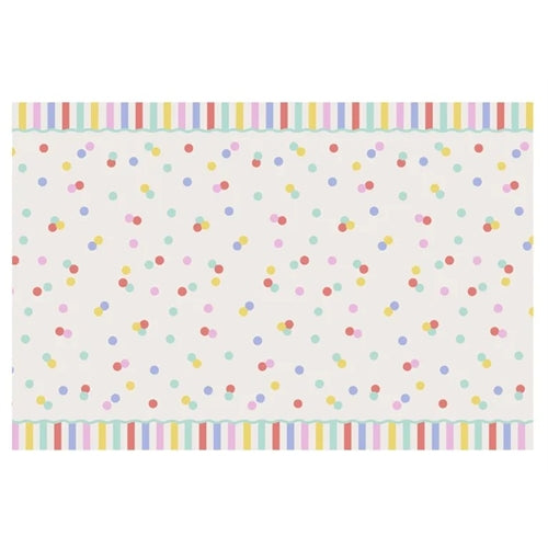 Tovaglia di carta con coriandoli, misti, 180x120 cm