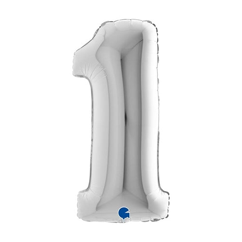 Palloncino 40" mylar numero argento