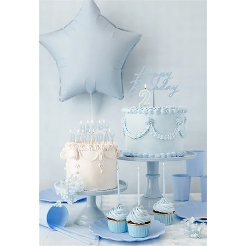 Cake topper acrilico azzurro 16.5 cm