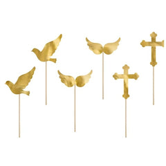 Decorazioni per cupcake prima comunione, 8,5-11 cm (1 confezione / 6 pezzi)