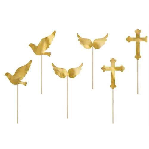 Decorazioni per cupcake prima comunione, 8,5-11 cm (1 confezione / 6 pezzi)