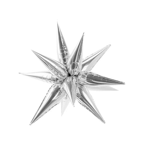 Palloncino in foil stella 3d, 95cm, argento