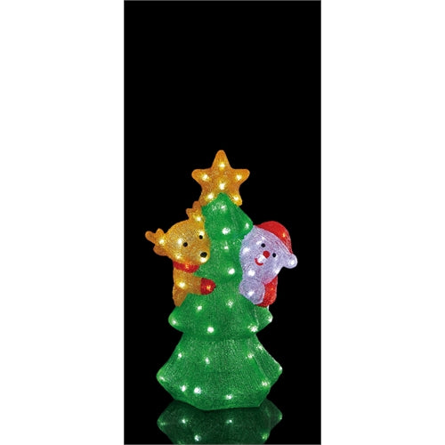 Figura luminosa natale babbo natale + renna  60led 33x25x h. 55 cm