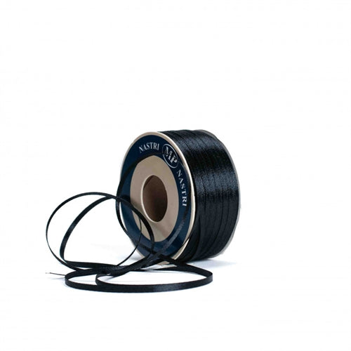 Nastro raso 3 mm x 100 mt nero 19