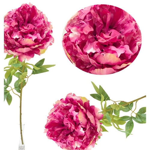 Peonia artificiale h. 68 cm  – eleganza realistica