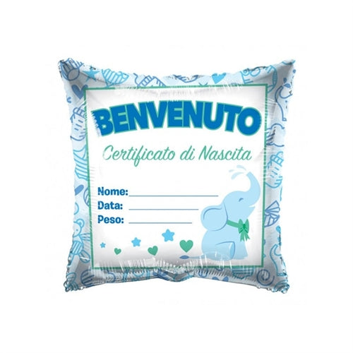 Pallone mylar benvenuto/a quadrato 18"