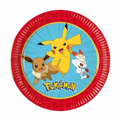 Piatto di carta 20cm pokémon evolution "pikachu" 8pz