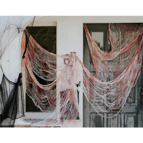 Materiale decorativo con macchie di sangue, bianco, 0,72x9,8m