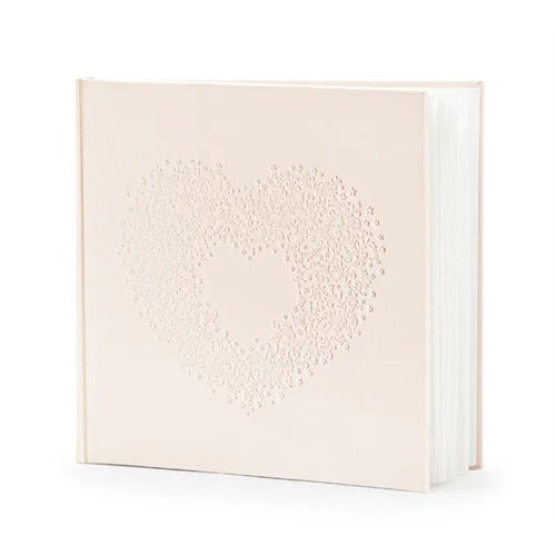 Libro degli ospiti, rosa chiaro, 20,5 x 20,5 cm, 22 pagine