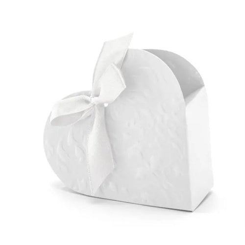Scatole cuore, bianche (1 confezione / 10 pz.)