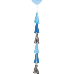 Balloon tail con tassel blu e argento