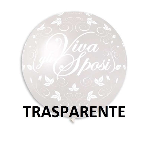 Palloncino 31" viva gli sposi edera trasparente