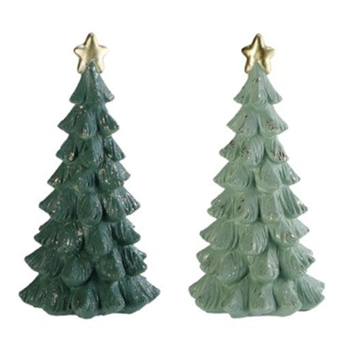 Albero di natale decorativo in ceramica con stella – h 32 cm
