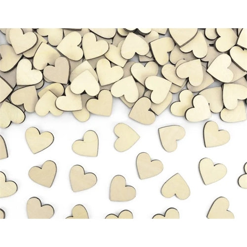 Cuori di coriandoli in legno, 2x2 cm (1 confezione / 50 pezzi)