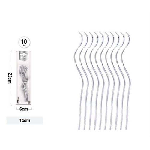 Candele a stelo curve h. 14 cm 10 pz