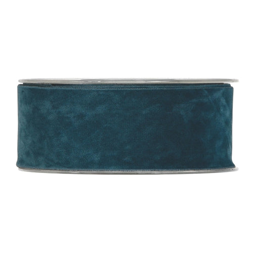 Nastro decorativo in velluto blu petrolio – 40 mm x 7 m