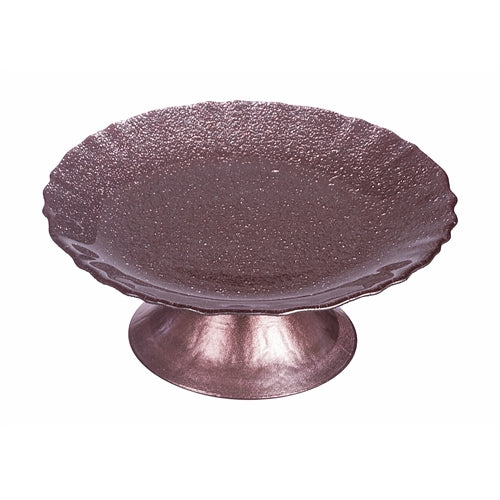 Alzata in vetro veux rosa d. 18 x h. 7 cm