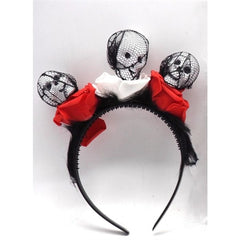 Cerchietto halloween con teschi e rose