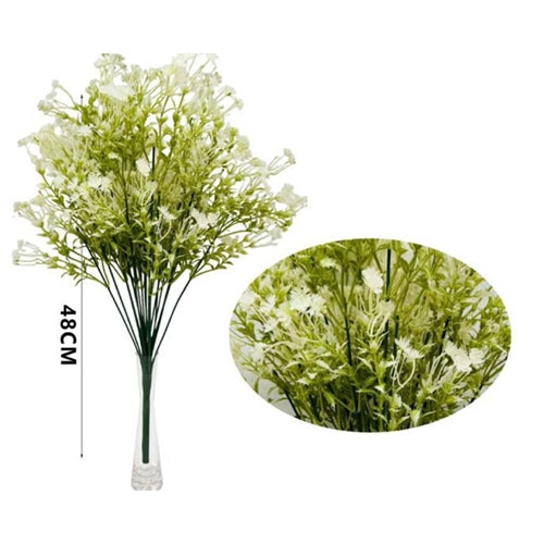 Bouquet decorativo di fiorellini bianchi artificiali 48 cm