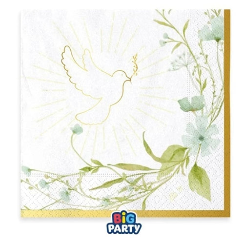 Tovagliolino di carta 25x25cm per prima comunione e cresima 16pz