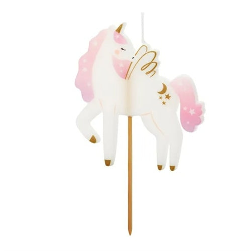 Candela di compleanno unicorno, 9 cm, mix