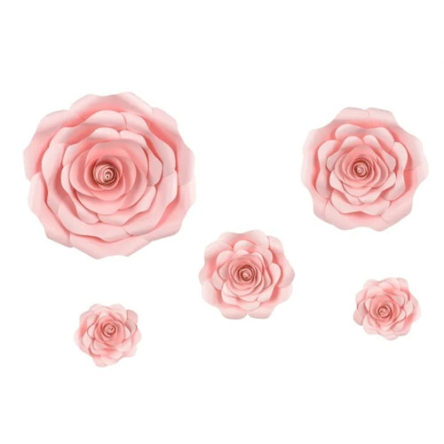 Sfondo di fiori di carta, rosa, mix