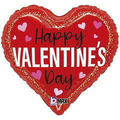 Palloncino in foil 18" cuore per san valentino "happy valentine's day"