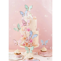Decorazioni per torte farfalle, 9 x 6,5 cm, mix (1 confezione / 9 pezzi)