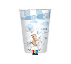 Bicchieri 200 cc battesimo teddy bear 8 pz