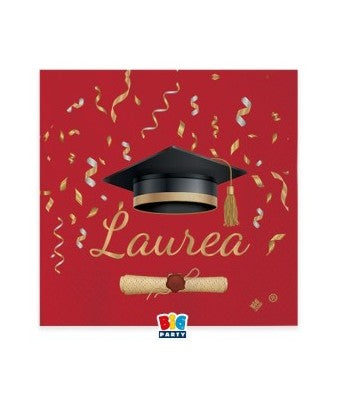 Tovaglioli laurea glamour 25x25 cm 20 pz