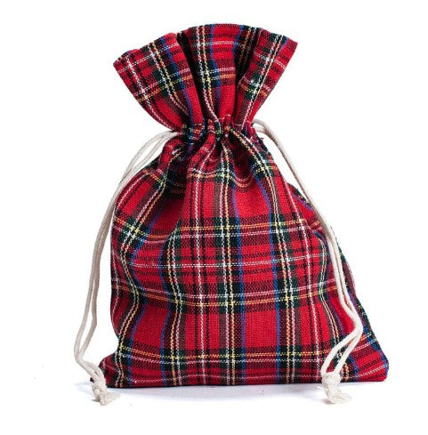 Sacchetto tartan rosso 13 x 18 cm
