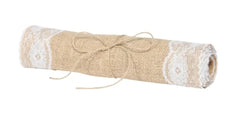 Rotolo runner juta con pizzo 30 cm x 2,5 mt