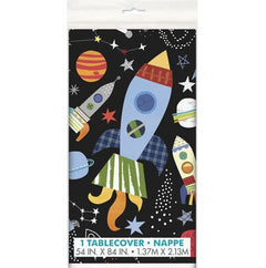 Tovaglia tema spazio in plastica 137x213 cm