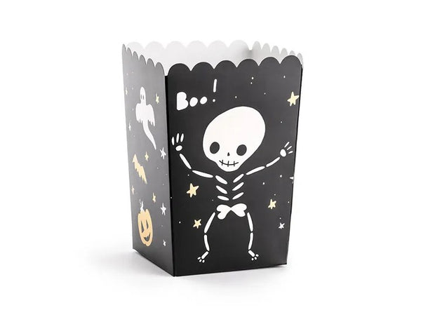 Scatole per popcorn boo!, miste, 7x7x12,5 cm (1 confezione / 6 pezzi)