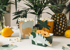 Scatole per snack a tema dinosauri, miste (1 confezione / 6 pezzi)