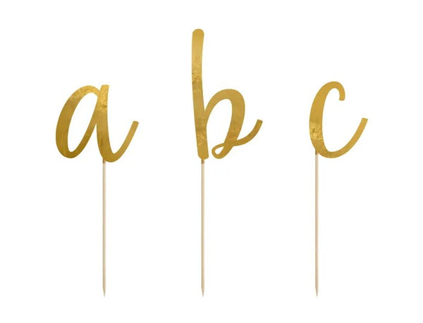 Alfabeto decorativo per decorazioni, oro, 9,5-12 cm (1 confezione / 53 pezzi)