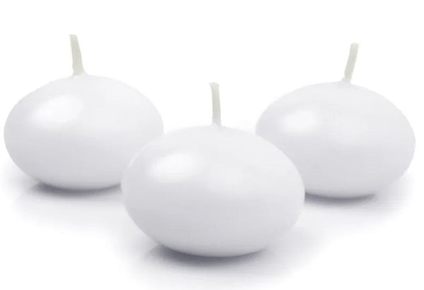 Dischi portacandele galleggianti, opachi, bianchi, 5 cm (1 confezione / 10 pezzi)