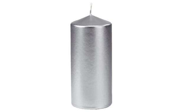Candela in cera diam 65 mm h. 100 mm argento 6 pz