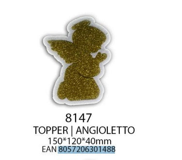 Topper angioletto oro/bianco in polistirolo 150x120x30 mm