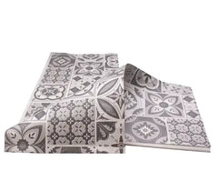 Tovaglia piegata 100x100 cm goffrato maioliche grigio 25 pz