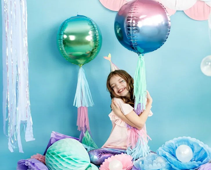 Palloncino in foil ombre ball, viola e blu, 35 cm